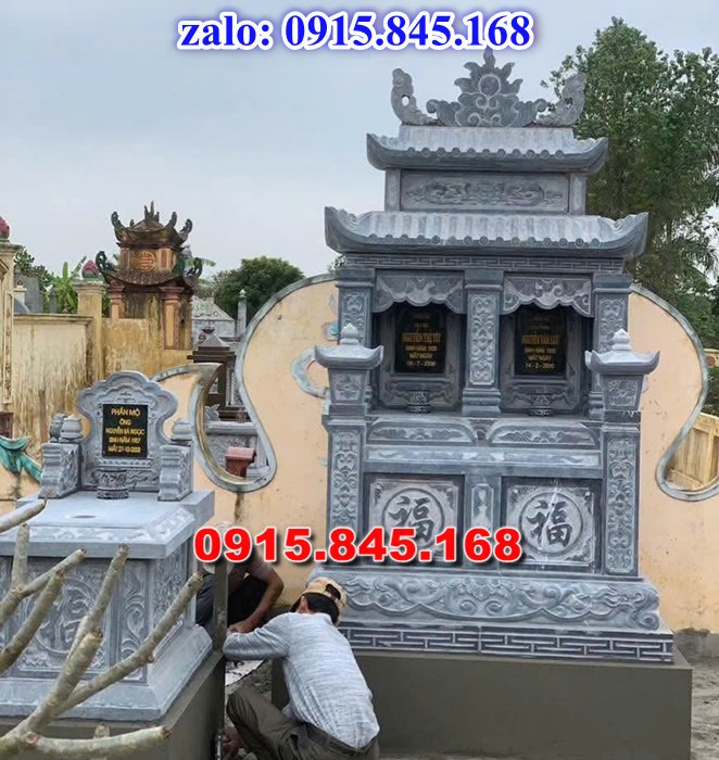 mộ ông bà bố mẹ gia đình dòng họ bằng đá, mộ song thân phu thê vợ chồng đá khối, mộ đôi tròn đơn giản không có mái đao che, mộ tam cấp tháp lục giác đá granite hoa cương, giá bán mộ đá để thờ tro cốt, hung hỏa địa táng, cuốn thư đá lăng mộ nghĩa trang gia đình, cổng tam quan tứ trụ nhà mồ, lan can tường rào đá chạm mỹ nghệ điêu khắc, thiết kế khuôn viên lăng mộ dòng họ gia tộc,