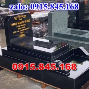 Mộ đôi gia đình ba má đá cẩm thạch đơn giản huyện Vũng Liêm