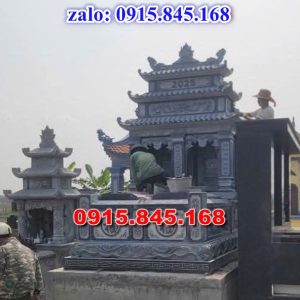 181- Mẫu lăng mộ đá đôi ba má mái che Long An