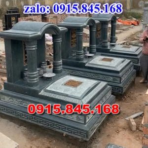 281- Mẫu lăng mộ đá đôi ba má mái che Long An