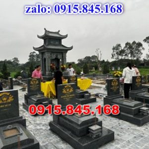 283- Mộ đôi đá song thân đơn giản nguyên trà vinh