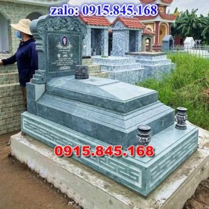 119- Mộ đôi đá granite song thân có mái vĩnh long