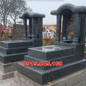 Mẫu mộ đá đôi song thân phu thê có mái xuyên Mộc huyện Long Điền