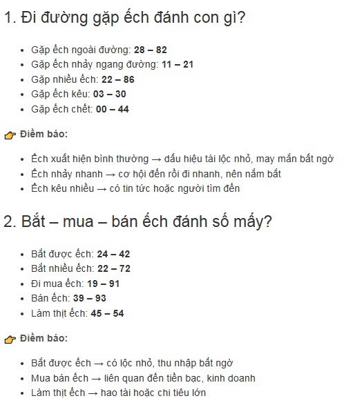 đi đường gặp ếch đánh con gì, nhìn thấy ếch đánh con gì, con ếch đánh số mấy, gặp ếch đen đánh con gì, gặp ếch tếchg đánh con gì, mơ thấy ếch đánh con đề gì, gặp ếch là vận gì đỏ hay đen hên hay sui, ý nghĩa gặp ếch, ăn thịt ếch đánh con gì, bắt được ếch đánh con gì, mua ếch đánh con gì, bán ếch đánh con gì, nhặt được ếch đánh con gì,