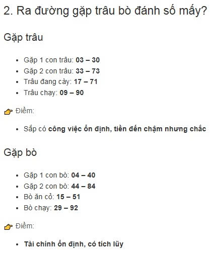 đi đường gặp trâu bò đánh con gì, nhìn thấy trâu bò đánh con gì, con trâu bò đánh số mấy, gặp trâu bò đen đánh con gì, gặp trâu bò trắng đánh con gì, mơ thấy trâu bò đánh con đề gì, gặp trâu bò là vận gì đỏ hay đen hên hay sui, ý nghĩa gặp trâu bò, ăn thịt trâu bò đánh con gì, bắt được trâu bò đánh con gì, mua trâu bò đánh con gì, bán trâu bò đánh con gì, nhặt được trâu bò đánh con gì,