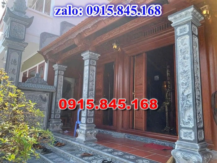 cổng đá, cột đá, đá lát sân nền, cột đồng trụ, lan can, tường bao, hàng rào đá, ngưỡng cửa