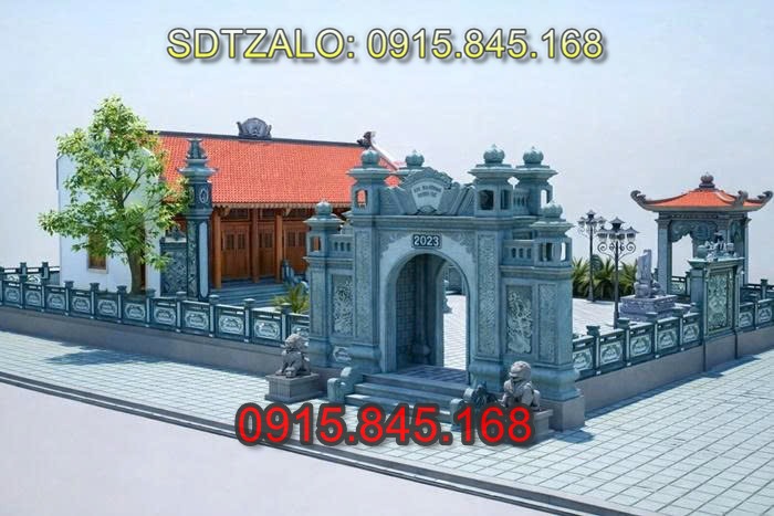 nhà thờ họ, từ đường gia tộc, lan can đá, cổng đá tam quan tứ trụ, cột đá đồng trụ, đá lát sân bậc thềm, tượng rồng đá, tượng nghê đá, tượng sư tử đá, tượng chó đá, tượng kỳ lân đá, chiếu rồng bằng đá, cột hiên hè, ngưỡng cửa đá, bịt bậc đá, hàng rào đá, tường bao đá, cuốn thư đá, bình phong đá, tắc môn đá, cây hương thờ thần linh, miếu thờ thần linh, am thờ thần linh,