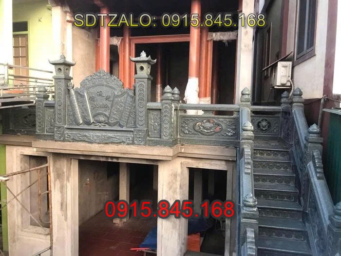 nhà thờ họ, từ đường gia tộc, lan can đá, cổng đá tam quan tứ trụ, cột đá đồng trụ, đá lát sân bậc thềm, tượng rồng đá, tượng nghê đá, tượng sư tử đá, tượng chó đá, tượng kỳ lân đá, chiếu rồng bằng đá, cột hiên hè, ngưỡng cửa đá, bịt bậc đá, hàng rào đá, tường bao đá, cuốn thư đá, bình phong đá, tắc môn đá, cây hương thờ thần linh, miếu thờ thần linh, am thờ thần linh,