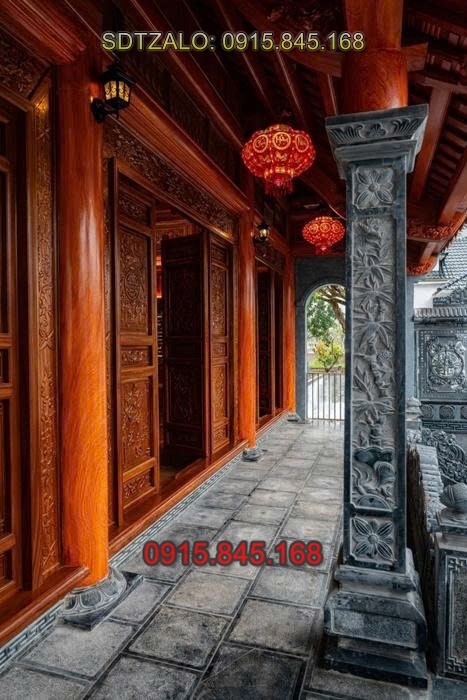 nhà thờ họ, từ đường gia tộc, lan can đá, cổng đá tam quan tứ trụ, cột đá đồng trụ, đá lát sân bậc thềm, tượng rồng đá, tượng nghê đá, tượng sư tử đá, tượng chó đá, tượng kỳ lân đá, chiếu rồng bằng đá, cột hiên hè, ngưỡng cửa đá, bịt bậc đá, hàng rào đá, tường bao đá, cuốn thư đá, bình phong đá, tắc môn đá, cây hương thờ thần linh, miếu thờ thần linh, am thờ thần linh,