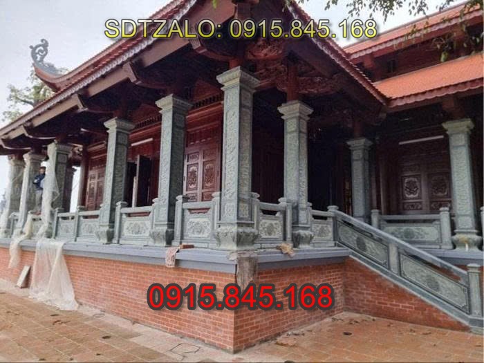 nhà thờ họ, từ đường gia tộc, lan can đá, cổng đá tam quan tứ trụ, cột đá đồng trụ, đá lát sân bậc thềm, tượng rồng đá, tượng nghê đá, tượng sư tử đá, tượng chó đá, tượng kỳ lân đá, chiếu rồng bằng đá, cột hiên hè, ngưỡng cửa đá, bịt bậc đá, hàng rào đá, tường bao đá, cuốn thư đá, bình phong đá, tắc môn đá, cây hương thờ thần linh, miếu thờ thần linh, am thờ thần linh,