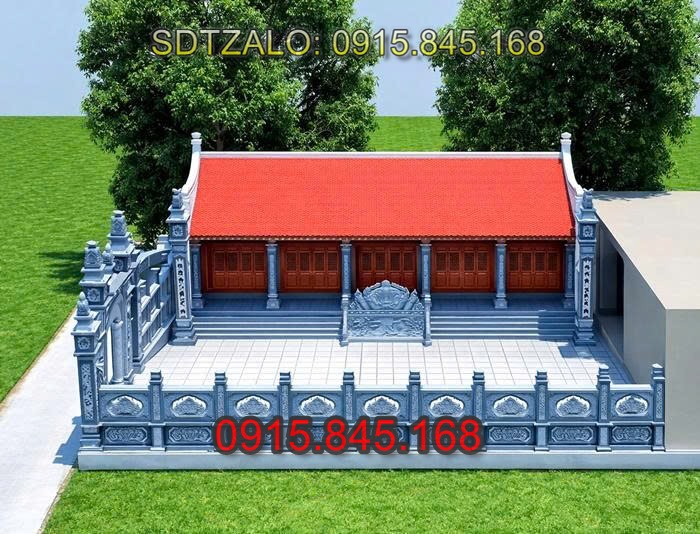 nhà thờ họ, từ đường gia tộc, lan can đá, cổng đá tam quan tứ trụ, cột đá đồng trụ, đá lát sân bậc thềm, tượng rồng đá, tượng nghê đá, tượng sư tử đá, tượng chó đá, tượng kỳ lân đá, chiếu rồng bằng đá, cột hiên hè, ngưỡng cửa đá, bịt bậc đá, hàng rào đá, tường bao đá, cuốn thư đá, bình phong đá, tắc môn đá, cây hương thờ thần linh, miếu thờ thần linh, am thờ thần linh,